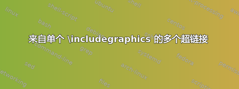 来自单个 \includegraphics 的多个超链接