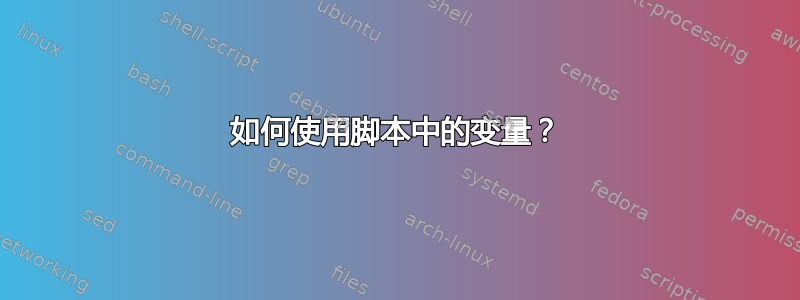 如何使用脚本中的变量？