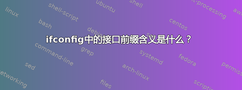 ifconfig中的接口前缀含义是什么？