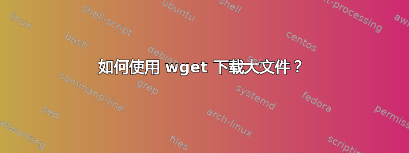 如何使用 wget 下载大文件？