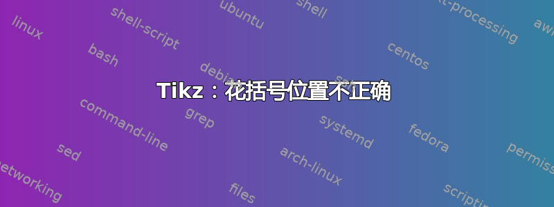 Tikz：花括号位置不正确