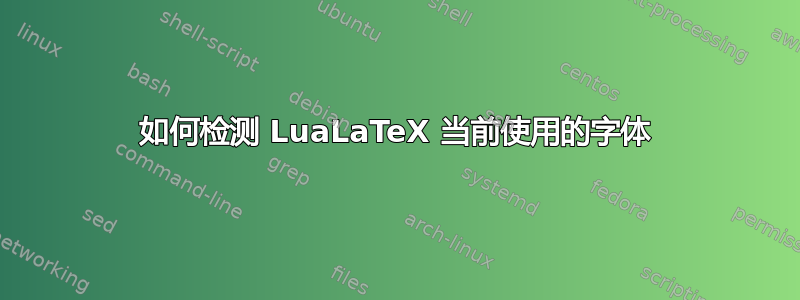 如何检测 LuaLaTeX 当前使用的字体