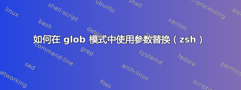 如何在 glob 模式中使用参数替换（zsh）