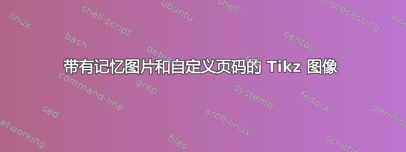 带有记忆图片和自定义页码的 Tikz 图像