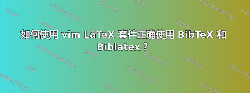 如何使用 vim LaTeX 套件正确使用 BibTeX 和 Biblatex？