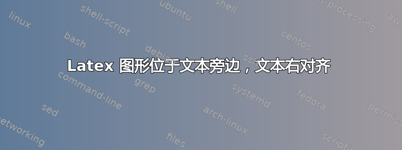 Latex 图形位于文本旁边，文本右对齐