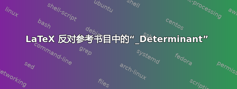 LaTeX 反对参考书目中的“_Determinant”