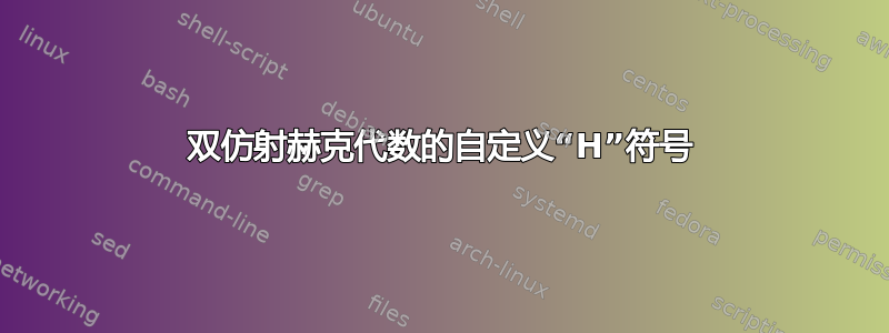 双仿射赫克代数的自定义“H”符号