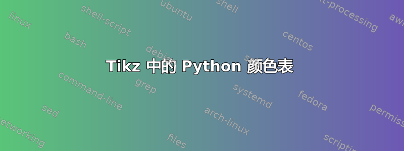 Tikz 中的 Python 颜色表