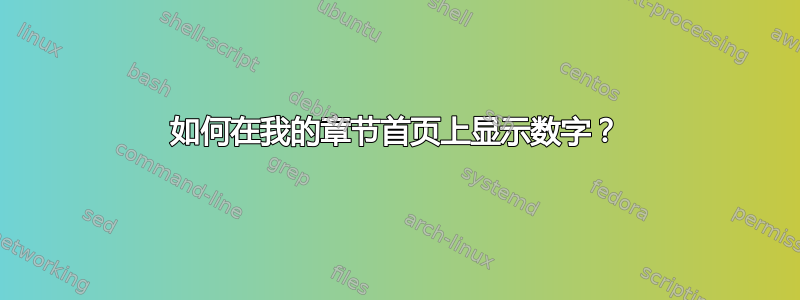 如何在我的章节首页上显示数字？