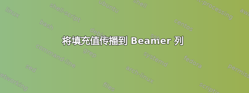 将填充值传播到 Beamer 列