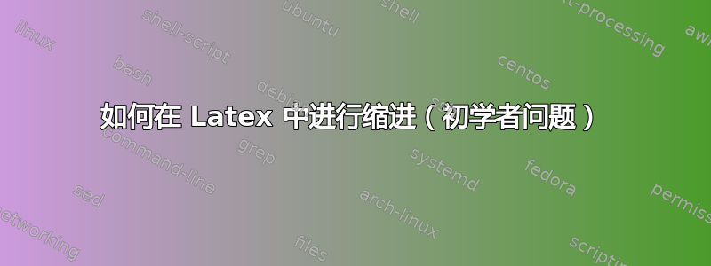 如何在 Latex 中进行缩进（初学者问题）