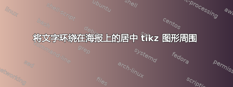 将文字环绕在海报上的居中 tikz 图形周围