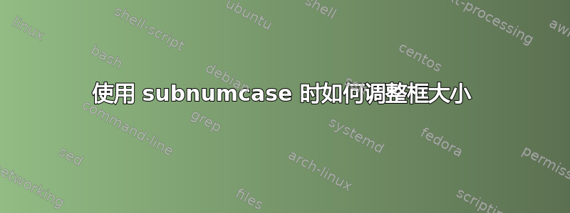 使用 subnumcase 时如何调整框大小