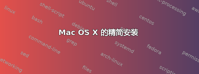 Mac OS X 的精简安装