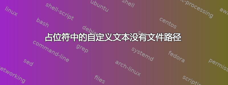 占位符中的自定义文本没有文件路径