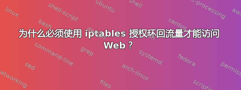 为什么必须使用 iptables 授权环回流量才能访问 Web？