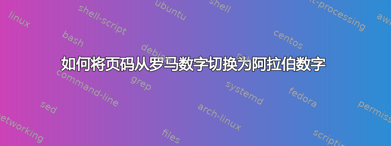 如何将页码从罗马数字切换为阿拉伯数字