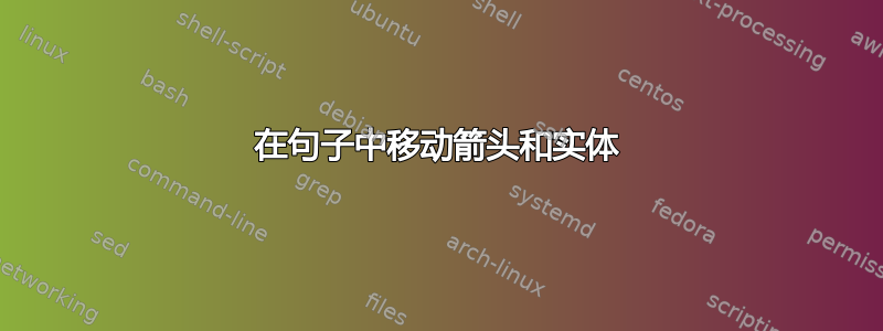 在句子中移动箭头和实体