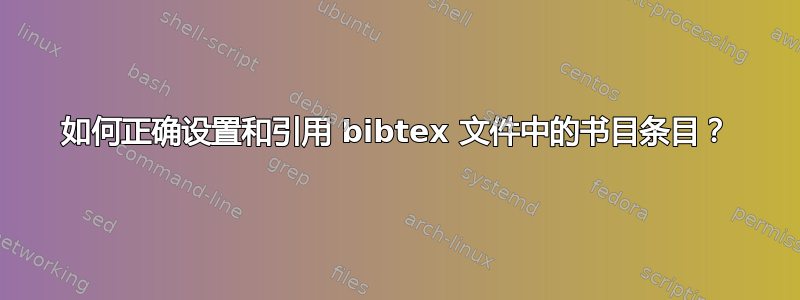 如何正确设置和引用 bibtex 文件中的书目条目？