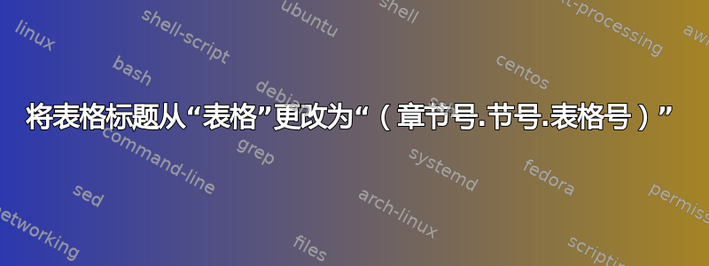 将表格标题从“表格”更改为“（章节号.节号.表格号）”