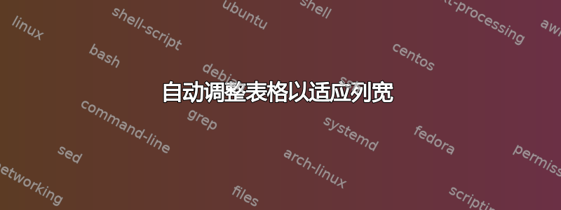 自动调整表格以适应列宽