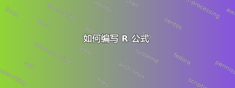 如何编写 R 公式