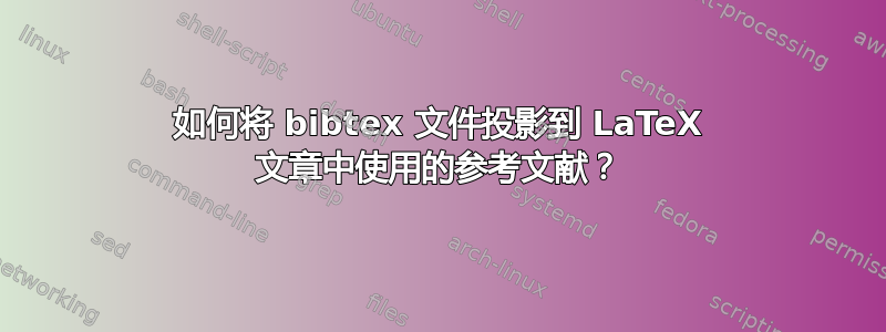 如何将 bibtex 文件投影到 LaTeX 文章中使用的参考文献？