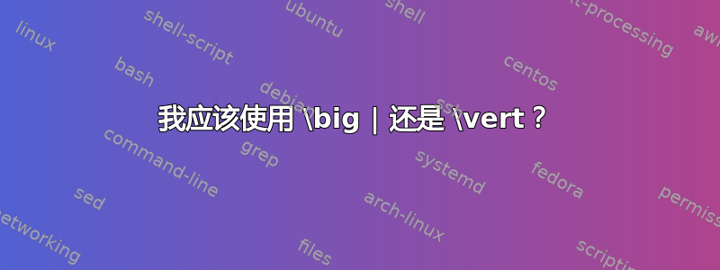 我应该使用 \big | 还是 \vert？