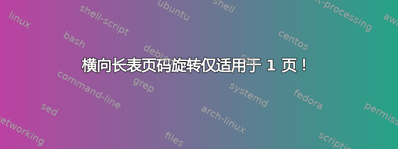 横向长表页码旋转仅适用于 1 页！