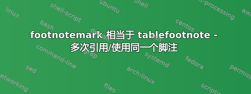 footnotemark 相当于 tablefootnote - 多次引用/使用同一个脚注