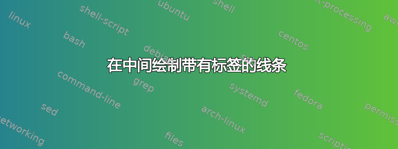 在中间绘制带有标签的线条