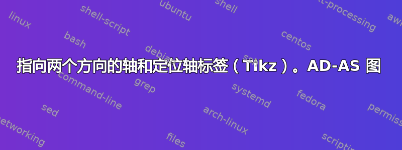 指向两个方向的轴和定位轴标签（Tikz）。AD-AS 图