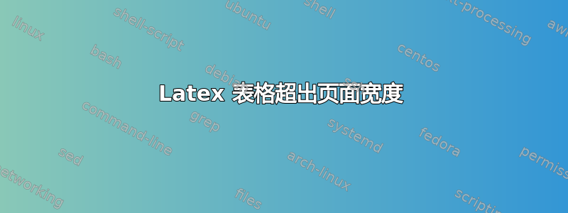 Latex 表格超出页面宽度