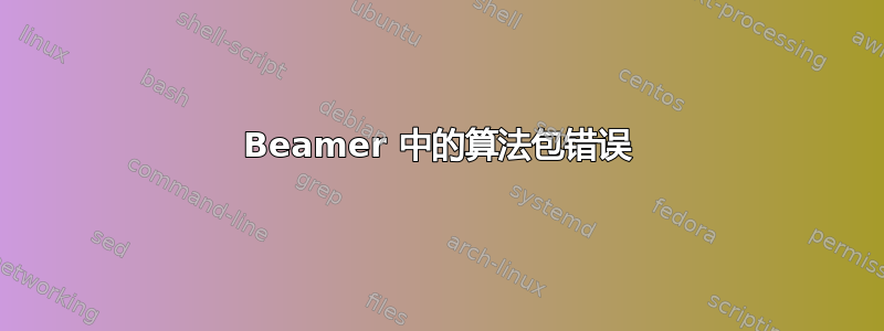 Beamer 中的算法包错误