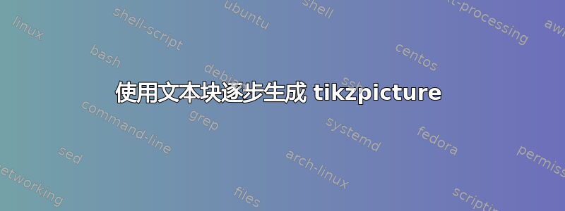 使用文本块逐步生成 tikzpicture