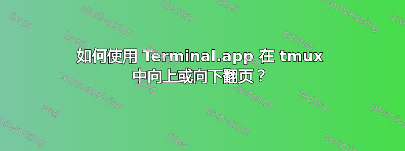 如何使用 Terminal.app 在 tmux 中向上或向下翻页？