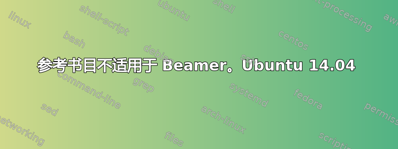 参考书目不适用于 Beamer。Ubuntu 14.04