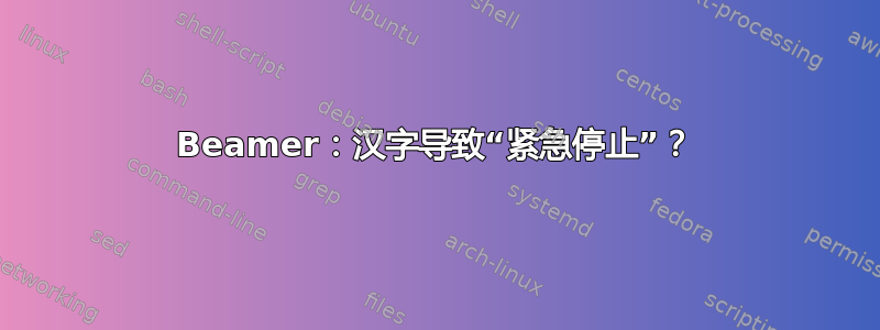 Beamer：汉字导致“紧急停止”？