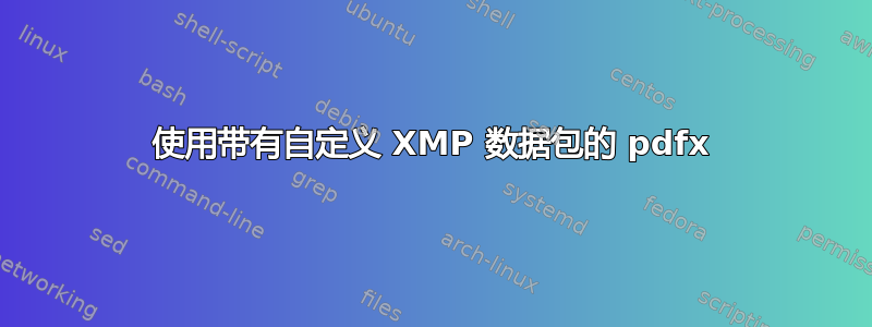 使用带有自定义 XMP 数据包的 pdfx