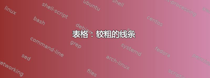 表格：较粗的线条