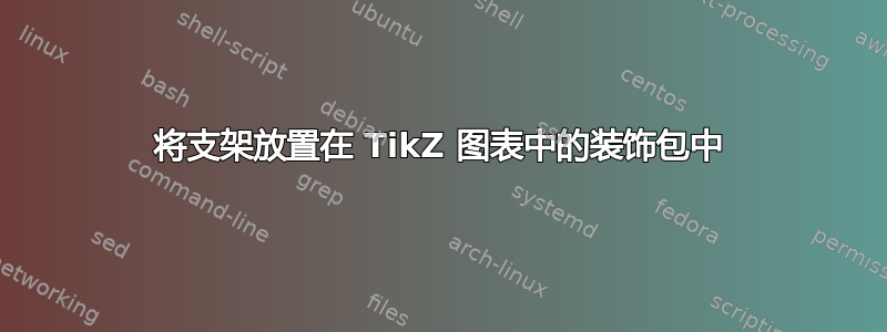 将支架放置在 TikZ 图表中的装饰包中