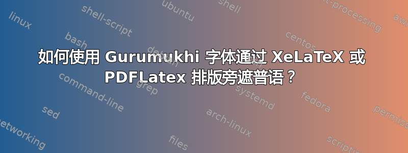 如何使用 Gurumukhi 字体通过 XeLaTeX 或 PDFLatex 排版旁遮普语？