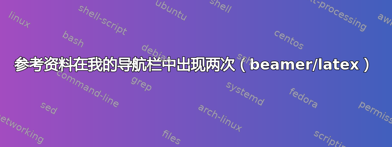 参考资料在我的导航栏中出现两次（beamer/latex）