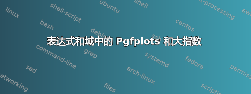 表达式和域中的 Pgfplots 和大指数