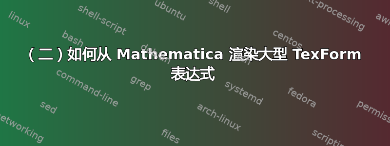 （二）如何从 Mathematica 渲染大型 TexForm 表达式