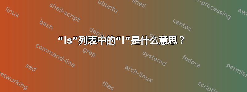 “ls”列表中的“l”是什么意思？