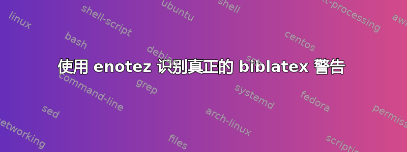 使用 enotez 识别真正的 biblatex 警告