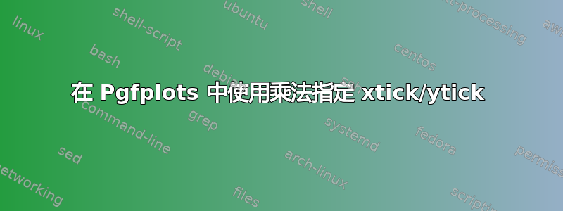 在 Pgfplots 中使用乘法指定 xtick/ytick