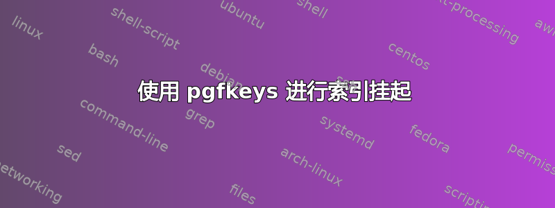 使用 pgfkeys 进行索引挂起